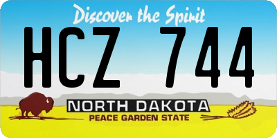 ND license plate HCZ744