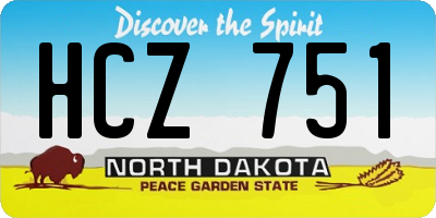 ND license plate HCZ751