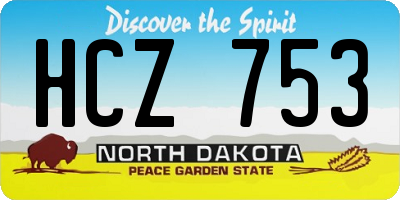 ND license plate HCZ753