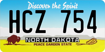 ND license plate HCZ754
