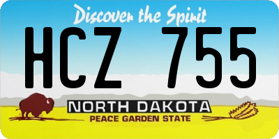 ND license plate HCZ755