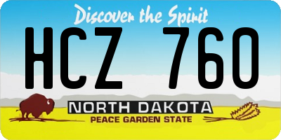 ND license plate HCZ760