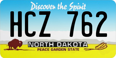 ND license plate HCZ762
