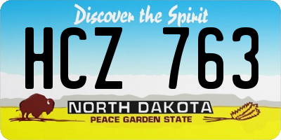 ND license plate HCZ763
