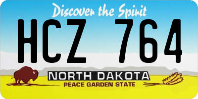 ND license plate HCZ764