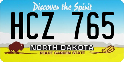 ND license plate HCZ765