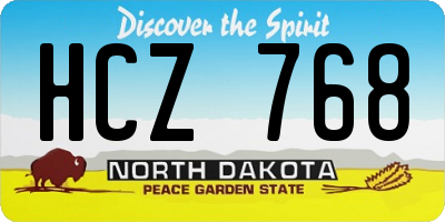 ND license plate HCZ768