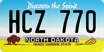 ND license plate HCZ770