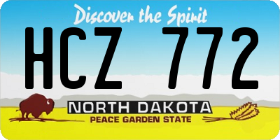 ND license plate HCZ772