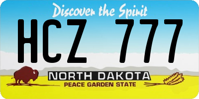 ND license plate HCZ777