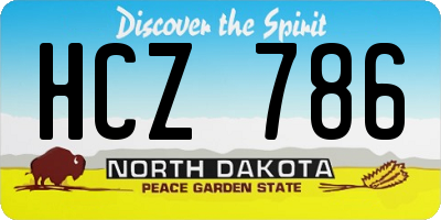 ND license plate HCZ786