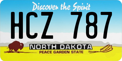 ND license plate HCZ787