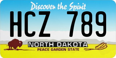 ND license plate HCZ789