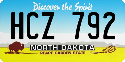 ND license plate HCZ792