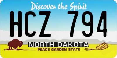 ND license plate HCZ794