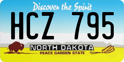 ND license plate HCZ795