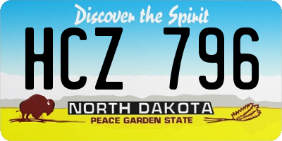 ND license plate HCZ796