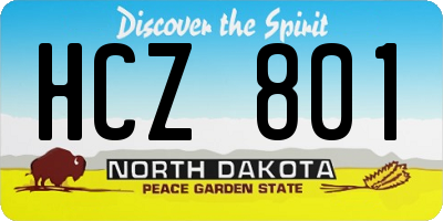 ND license plate HCZ801