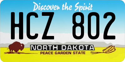 ND license plate HCZ802