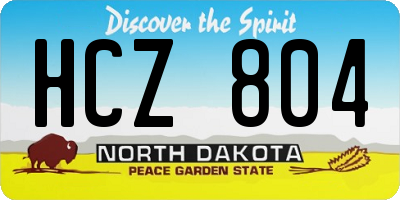 ND license plate HCZ804