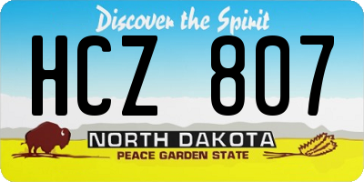 ND license plate HCZ807
