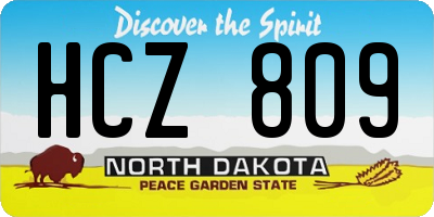 ND license plate HCZ809