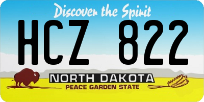 ND license plate HCZ822
