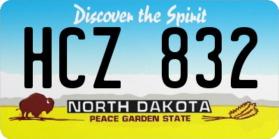 ND license plate HCZ832