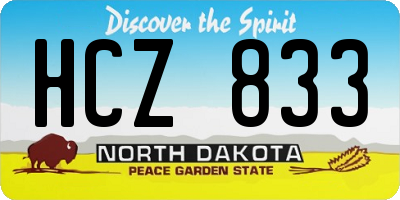 ND license plate HCZ833