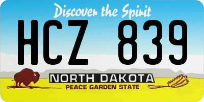 ND license plate HCZ839