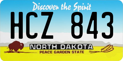 ND license plate HCZ843