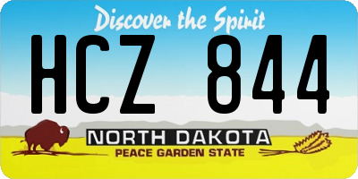 ND license plate HCZ844