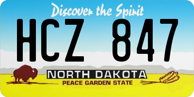 ND license plate HCZ847
