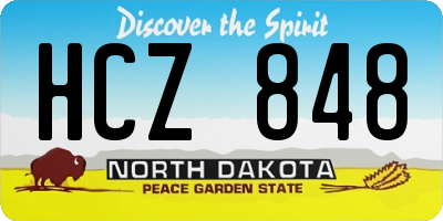 ND license plate HCZ848