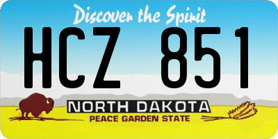 ND license plate HCZ851