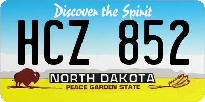 ND license plate HCZ852