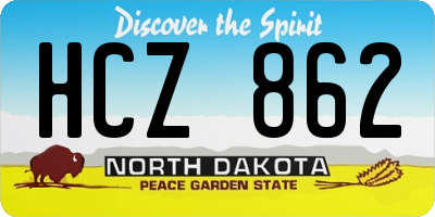 ND license plate HCZ862