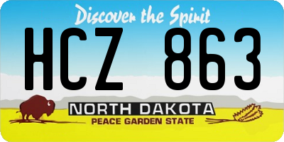 ND license plate HCZ863