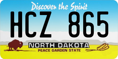ND license plate HCZ865