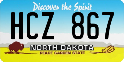 ND license plate HCZ867