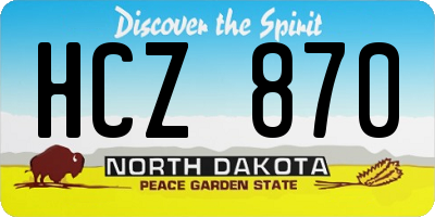 ND license plate HCZ870