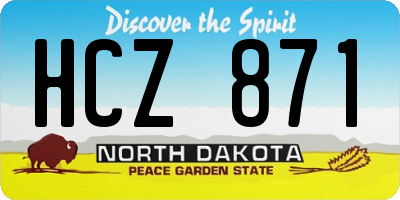 ND license plate HCZ871