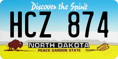 ND license plate HCZ874