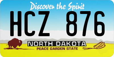 ND license plate HCZ876