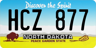 ND license plate HCZ877