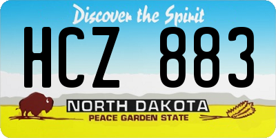 ND license plate HCZ883