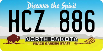 ND license plate HCZ886