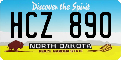 ND license plate HCZ890