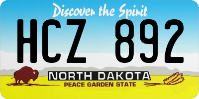 ND license plate HCZ892