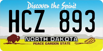 ND license plate HCZ893